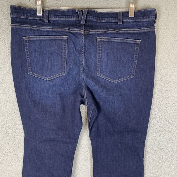 Duluth Trading Jeans Womens 18x28 Straight Fit Blue Denim Stretch - Picture 4 of 8